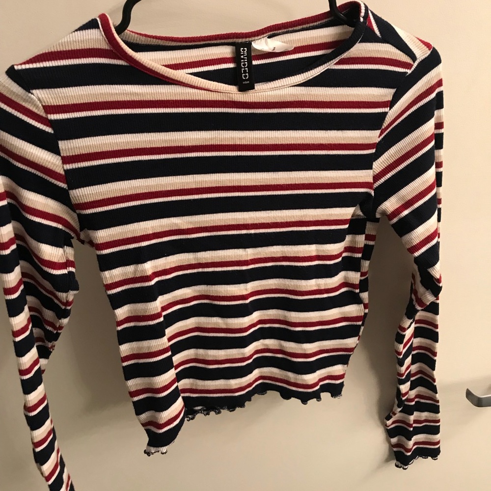 H&M stripped crop top